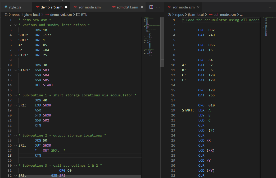 j8cm assembly language